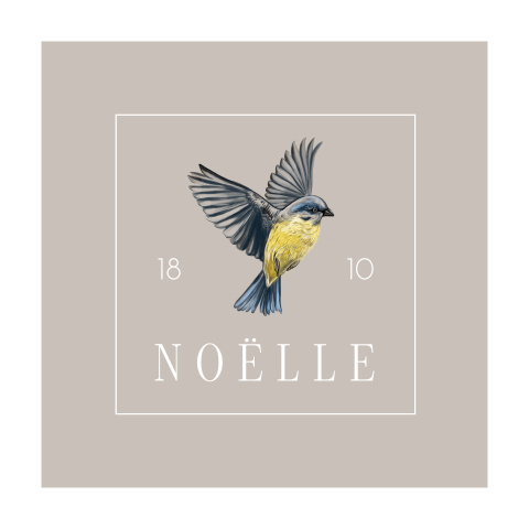 Trend geboortekaartje meisje met vogel