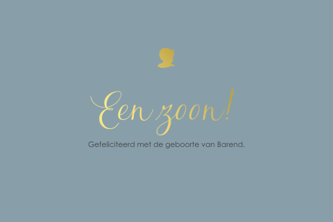 Christelijke felicitatiekaart voor geboorte zoon met goudfolie