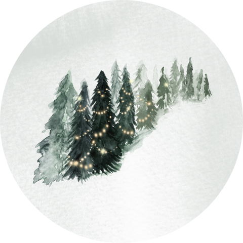 Sticker met kerstbomen voor envelop