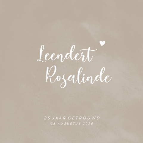 Stijlvolle jubileumkaart in beige