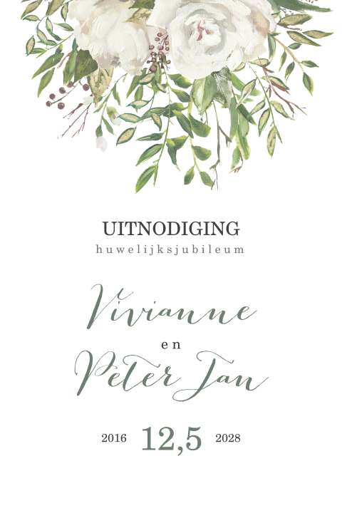 Romantische jubileumkaart voor 12,5 jaar getrouwd