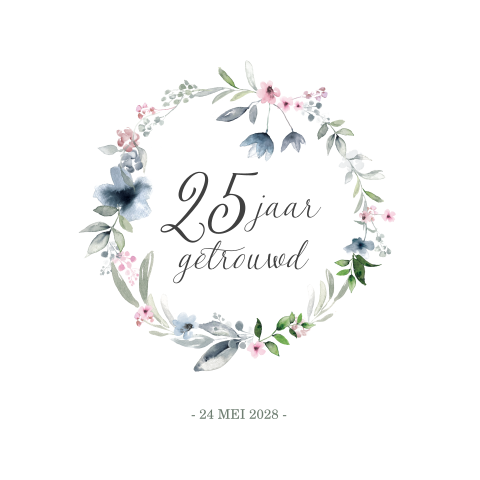 Romantische jubileumkaarten met kransje