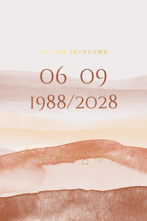 Jubileumkaart met verfstrepen en goudfolie