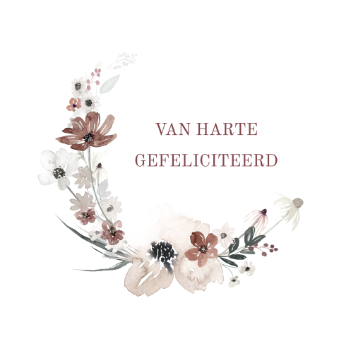 Bloemen verjaardagskaart voor vrouw