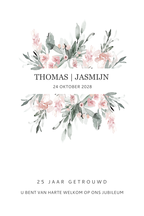 Romantische jubileumkaart met bloemen