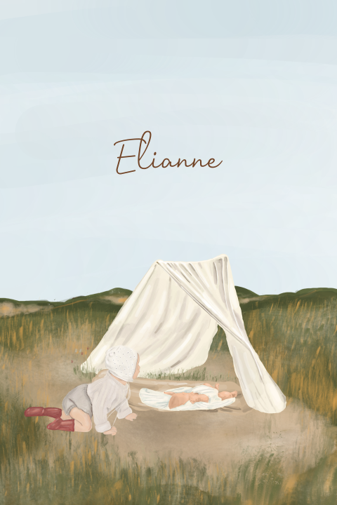 Geboortekaartje met een grote zus