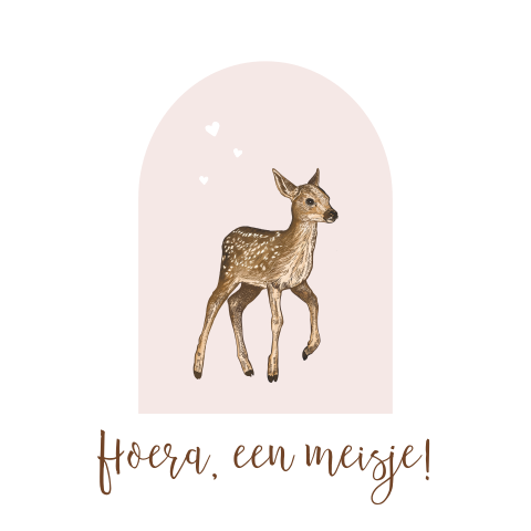 Kaartje sturen voor geboorte meisje met hertje