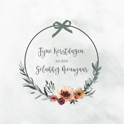 Kerstkaart 2023 met groene krans