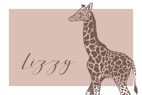 Roze babykaartje meisje met giraf