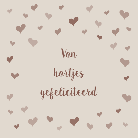 Verjaardagskaart: van hartjes gefeliciteerd