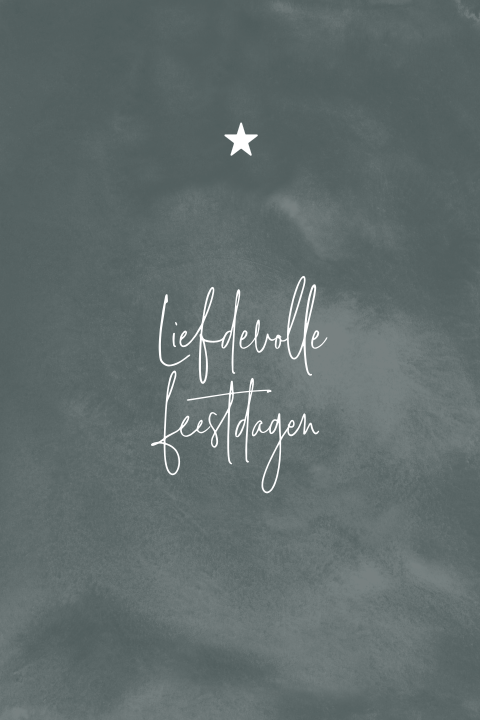 Liefdevolle kerstkaart met sterretje