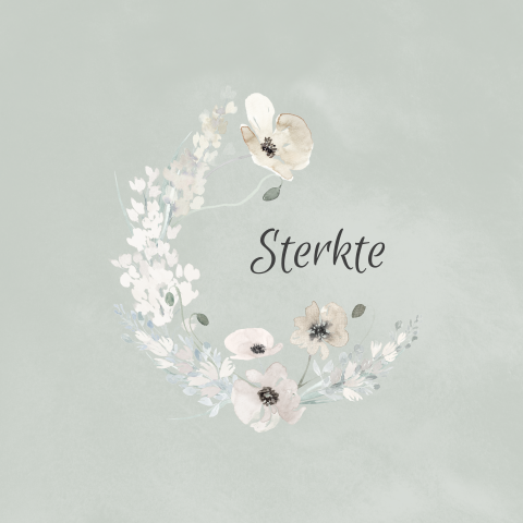 Condoleance kaart met zachte bloemen