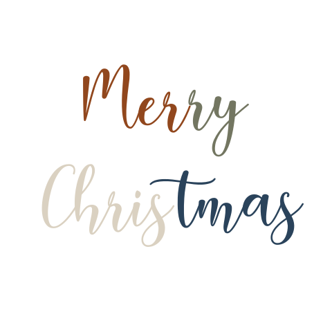 Sticker met tekst Merry Christmas