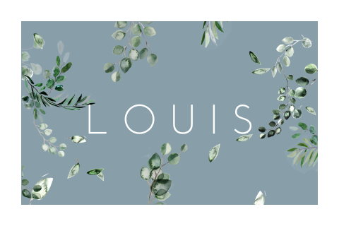 Botanisch geboortekaartje jongen met blaadjes