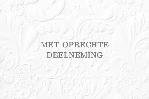 Klassieke Met Oprechte Deelneming kaart met barok print.