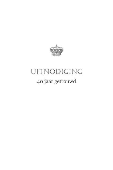 Klassieke jubileum uitnodiging met een kroontje