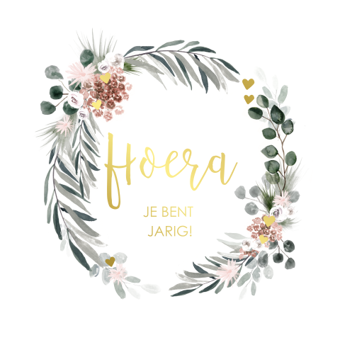 Luxe verjaardagskaart voor vrouw met goudfolie