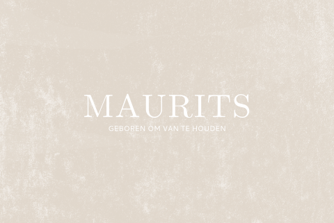 Christelijk geboortekaartje voor jongen in taupe