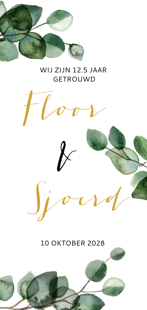 Trend jubileumkaarten met blaadjes voor 12,5-jaar