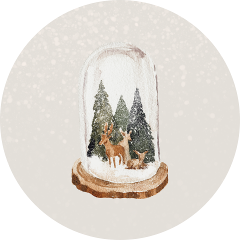 Sluitsticker voor kerstkaarten met stolp