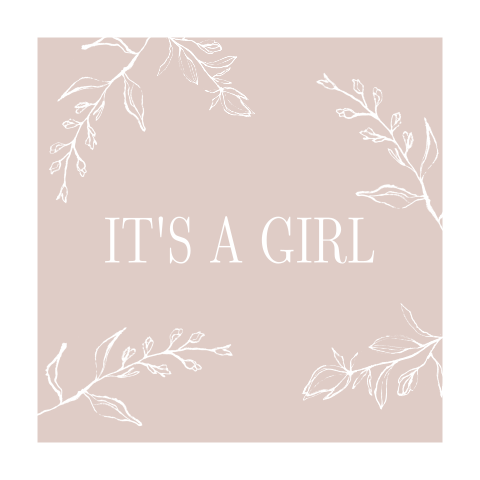 Geboorte felicitatie voor dochtertje met takjes