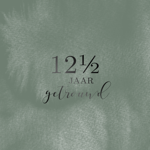 Klassieke kaart bij 12,5 jarig huwelijk met zwartfolie