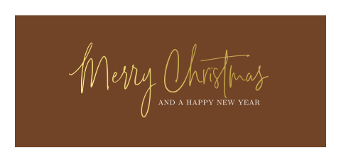 Kerstkaart merry christmas met goudfolie en witte rand