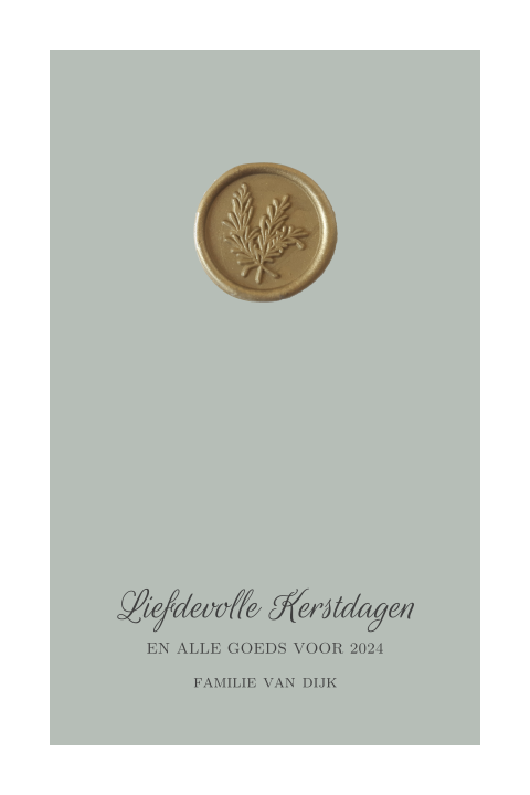 Klassieke kerstkaart met lakzegel (optioneel)