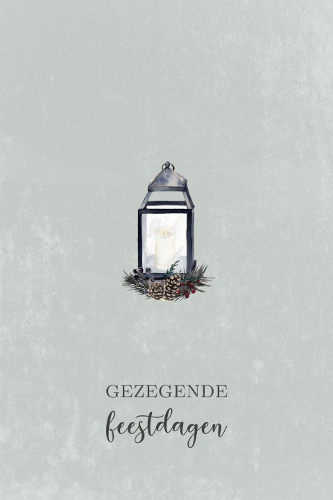 Gezegende kerstdagen kaart met windlicht