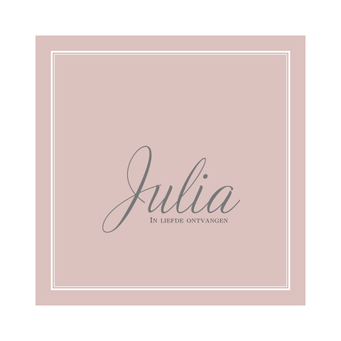 Klassiek geboortekaartje meisje roze