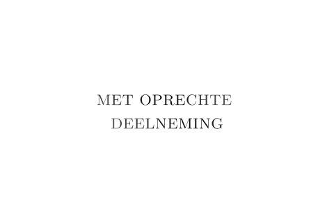 Met oprechte deelneming kaart met zwartfolie