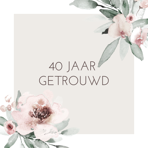 Stijlvolle felicitatie voor trouwdag met bloemen