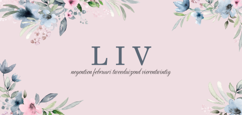 Babykaartje meisje met blauwe en roze bloemen