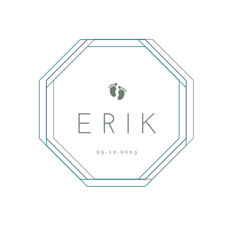 Geboortekaartje jongen met kleurrijke geometrische figuren en voetjes