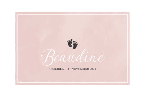Klassiek geboortekaartje voor meisje met voetjes
