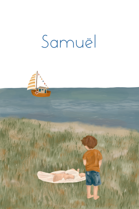 Geboortekaartje jongen aan het water