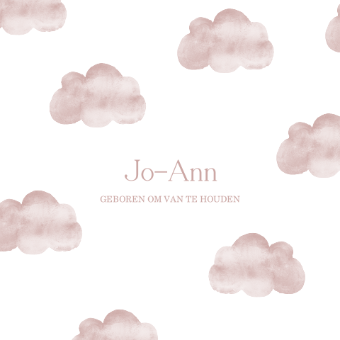 Geboortekaartje met wolkjes voor meisje