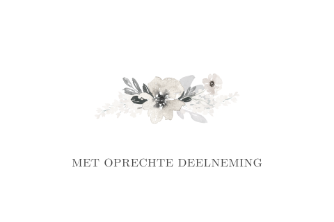 Met oprechte deelneming kaart met bloemetje
