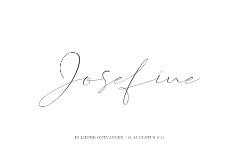 Klassiek geboortekaartje met sierlijke letters - unisex