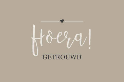 Felicitatiekaart voor huwelijk met hartje