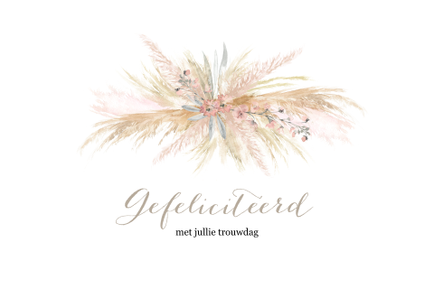 Felicitatiekaart voor huwelijk met droogbloemen