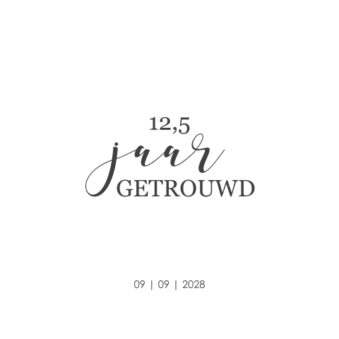 Klassieke jubileumkaart 12 en half jaar getrouwd met foto