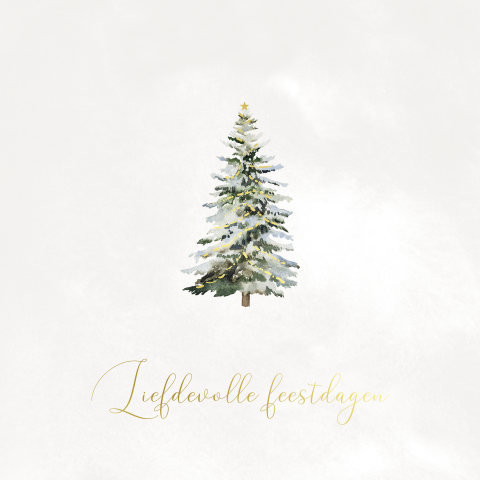 Kerstkaart versturen met kerstboom en watercolor