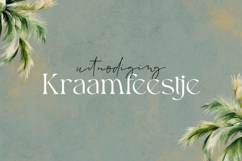 Kraamborrelkaartje met palmbomen