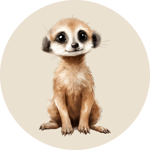 Sluitzegel met lief stokstaartje beige