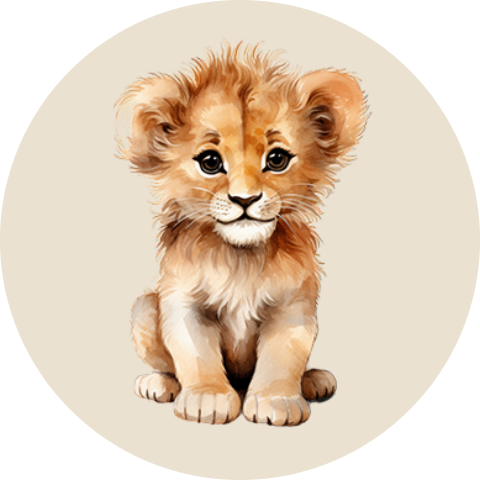 Sluitzegel met lief welpje en beige achtergrond