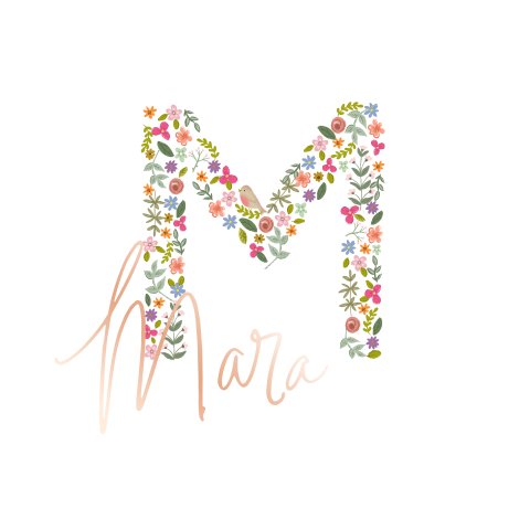 klassiek geboortekaartje meisje met initiaal en bloemen