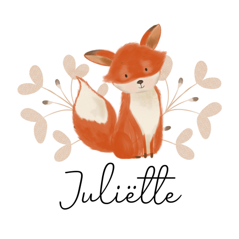 Sluitzegel met lief vosje en naam