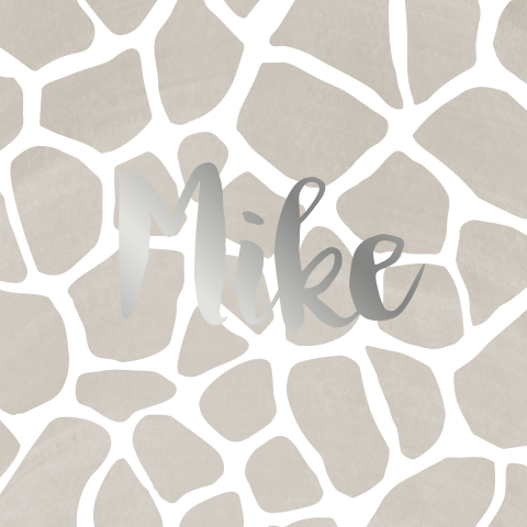 Stoer geboortekaartje met giraffe print en zilverfolie