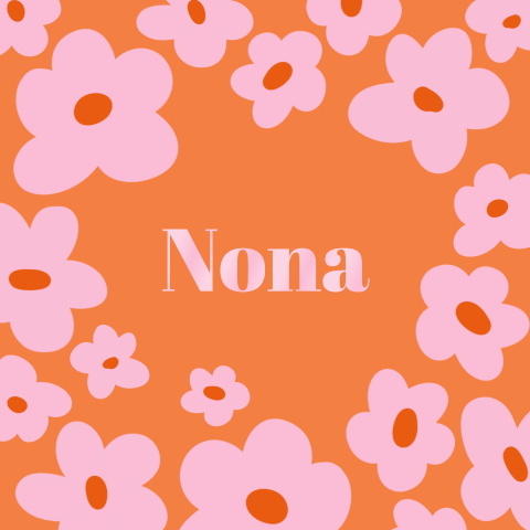 Geboortekaart meisje met hippe bloemen en naam in hoogglans